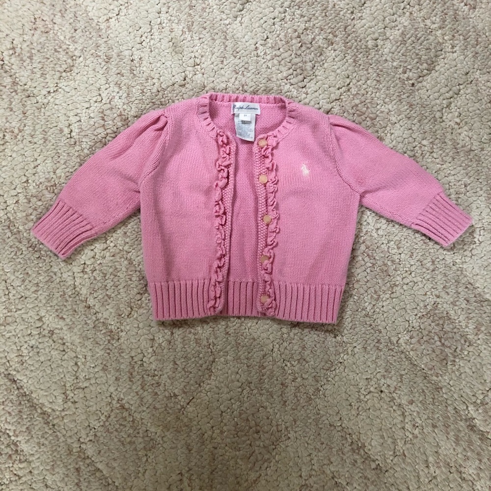 Pink cardigan sweater (size 6 months)